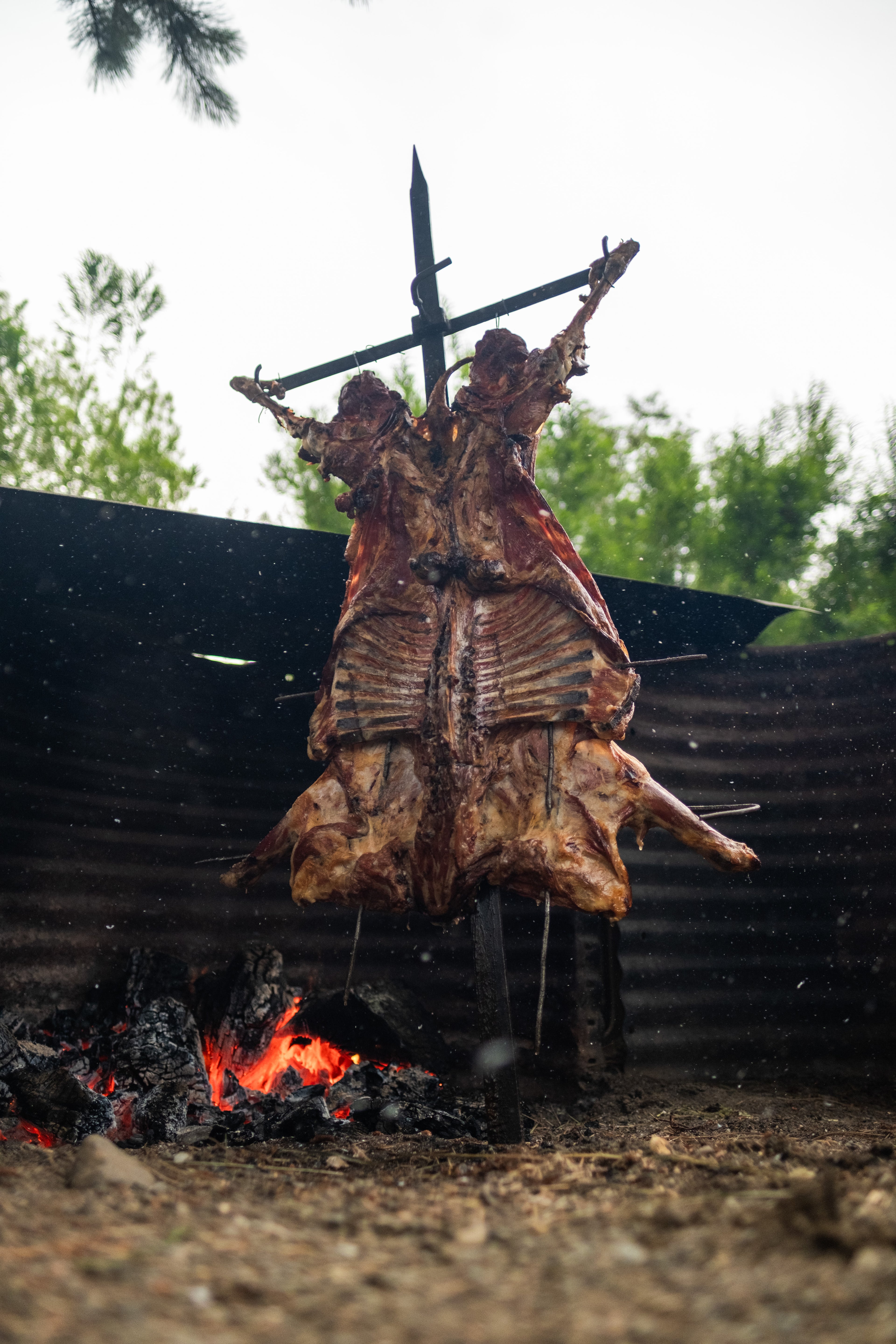 🔥 Asado al Palo Patagónico | Cordero al Palo Tradicional en Puerto Río Tranquilo